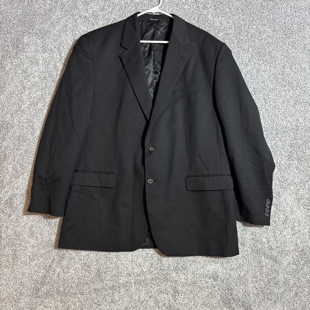 Chaps Sport Coat Mens Size 48L Office Dark Academia Wool Classic Lined Blazer